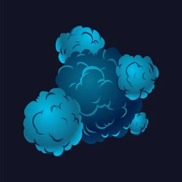 Cartoon explosion icon. Comic book element. Boom cloud and flame, smoke and Stock-Illustration