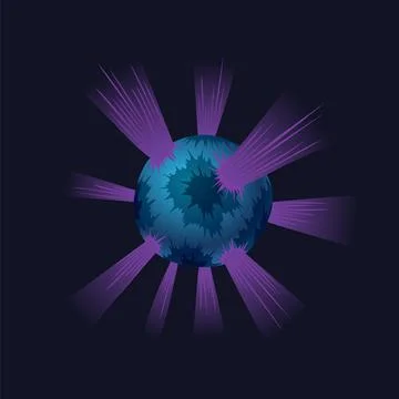 Cartoon explosion icon. Comic book element. Boom cloud and flame, smoke and Stock Illustration