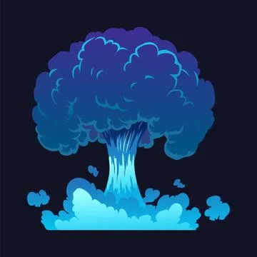 Cartoon explosion icon. Comic book element. Boom cloud and flame, smoke and Stock Illustration