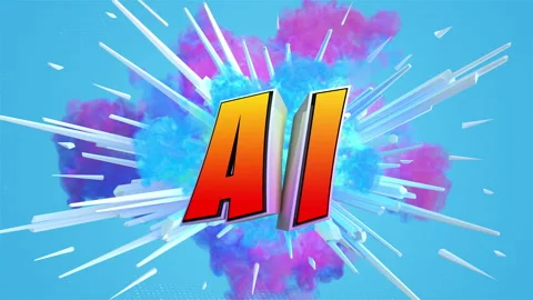 Cartoon explosion with message AI Stock-Footage 261701623