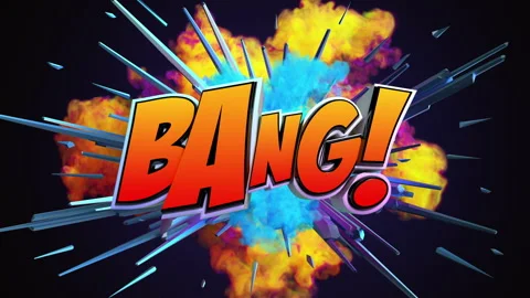 Cartoon explosion with message Bang! Video stock 261686301