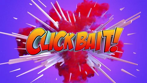 Cartoon explosion with message Clickbait Stock Footage 261688868