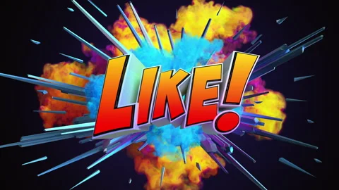 Cartoon explosion with message Like! Vídeo Stock 261693749