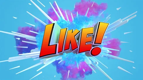 Cartoon explosion with message Like! Stock Footage 261702468