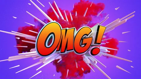 Cartoon explosion with message OMG! Stock Footage 261694453