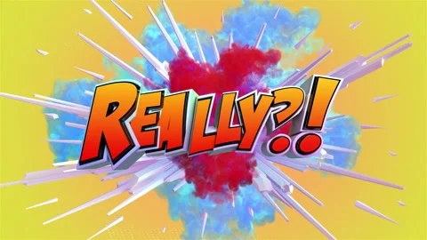 Cartoon explosion with message Really! Video stock 261693609