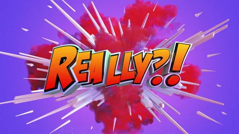 Cartoon explosion with message Really! Video stock 261694462