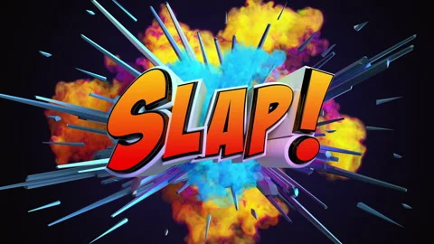 Cartoon explosion with message Slap! Vídeos de archivo 261696798
