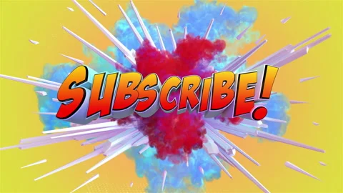 Cartoon explosion with message Subscribe! Video stock 261698572