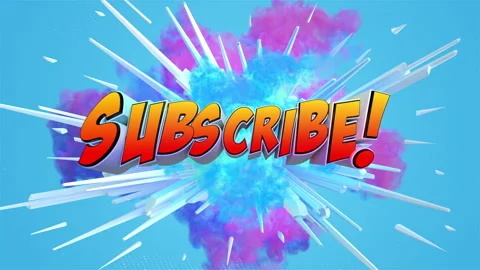 Cartoon explosion with message Subscribe! Video stock 261698574