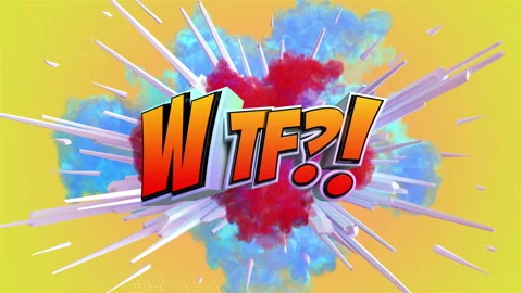 Cartoon explosion with message WTF! Vidéo 261698547