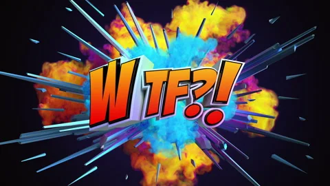 Cartoon explosion with message WTF! Vidéo 261703753
