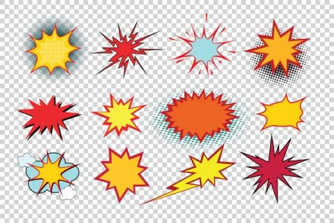 Cartoon explosion pop art kit isolate 库存插图