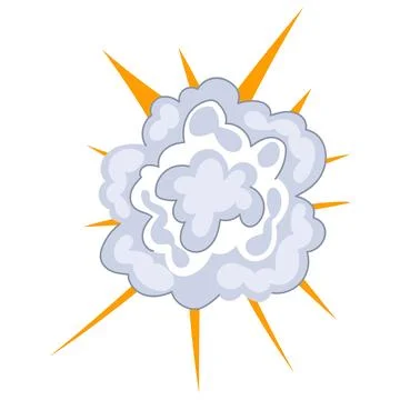 Cartoon explosion smoke cloud burst effect drawing Illustrazione stock