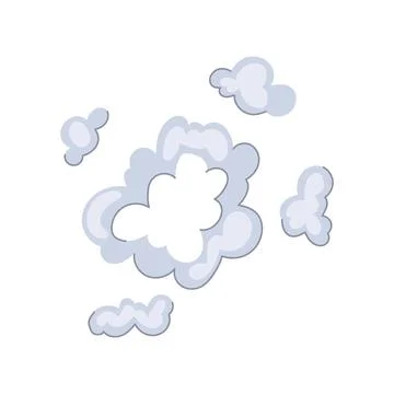 Cartoon explosion smoke puff effect vector illustration イラスト素材