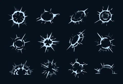 Cartoon explosion, spark, burst effect, comic boom Illustrazione stock