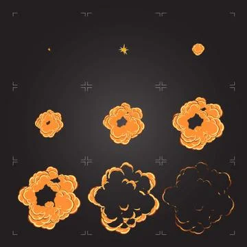 Cartoon explosion sprite sheet animation. Design element for game or animation Stock Illustration