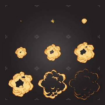 Cartoon explosion sprite sheet animation. Design element for game or animation Stock Illustration