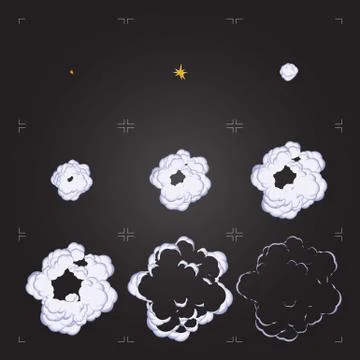 Cartoon explosion sprite sheet animation. Design element for game or animation Stock Illustration