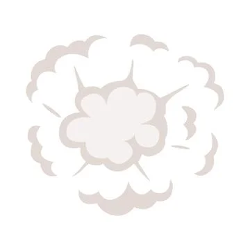 Cartoon explosion, steam clouds, puff, mist, fog, watery vapour. Special effect. Stockillustratie