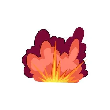 Cartoon explosion visual effect bursting with smoke concept Stock Illustration