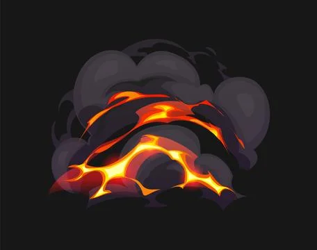 Cartoon explosive fire smoke effect Ilustración de archivo