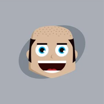Cartoon expression face male guy man vector art Illustrazione stock