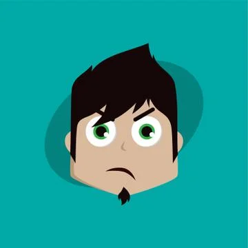 Cartoon expression face male guy man vector art Stock Illustration