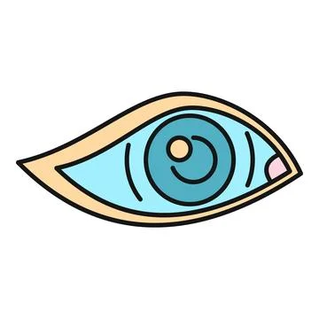 Cartoon eye with blue iris watching and seeing Stock Illustration