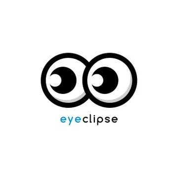 Cartoon eye eclipse theme identity logo template Stock Illustration