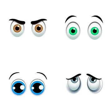 Cartoon eye expressions vector set showing different emotions Stock Illustration