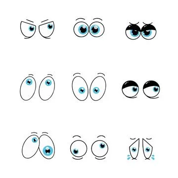 Cartoon eye hand drawn vector illustration Stock Illustration