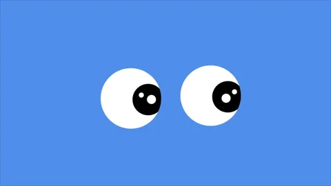 Cartoon Eye Looking Around Blinking Stock Footage 281449967