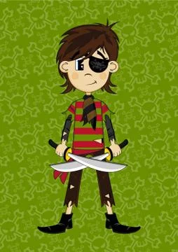 Cartoon Eyepatch Pirate Stock-Illustration