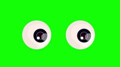 Cartoon eyes blink, looking from side to... | Stock Video | Pond5