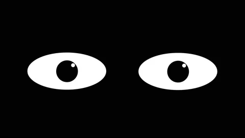 Cartoon eyes blinking. | Stock Video | Pond5