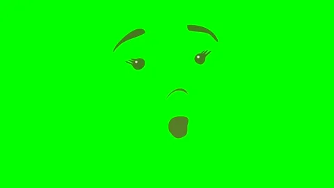 Cartoon eyes, brows,nose and talking mouth or girl or woman face on green screen Stock Footage 275046457