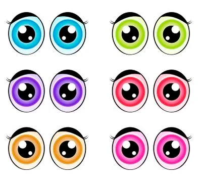 Cartoon eyes, expression vector silhouette symbol icon design. Stock Illustration