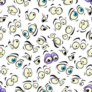 Cartoon eyes seamless pattern background Stock Illustration