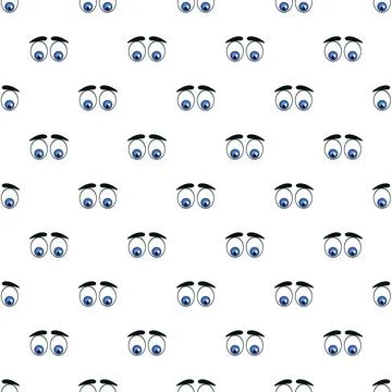 Cartoon eyes seamless pattern for backgrounds and textures Stock Illustration
