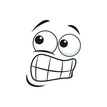 Cartoon face comic oops emotion, vector clumsiness Stock Illustration