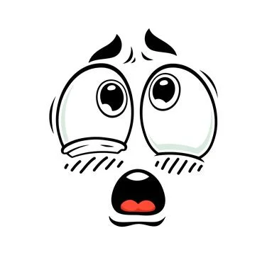 Cartoon face expressing extreme shock emotion Stock Illustration