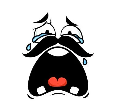 Cartoon face expressing loud crying emotion イラスト素材