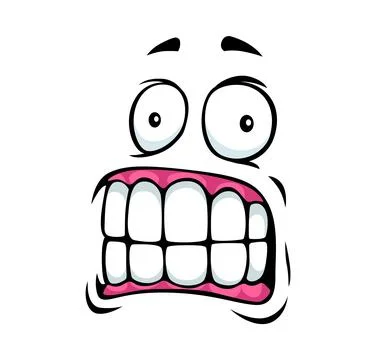 Cartoon face expression emoji. Terrified emotion Stock Illustration