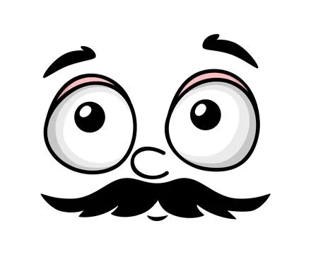Cartoon face with scared facial expression Stock Illustration
