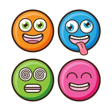 Cartoon faces with different characters Stock Illustration