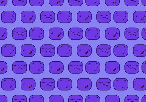 Cartoon faces expressions vector pattern. Smile pattern Illustrazione stock