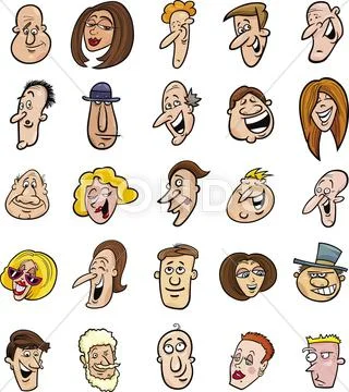 Cartoon faces Stock Illustration