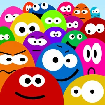 Cartoon faces Stock Illustration