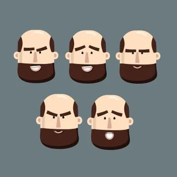 Cartoon faces of man Stock Illustration